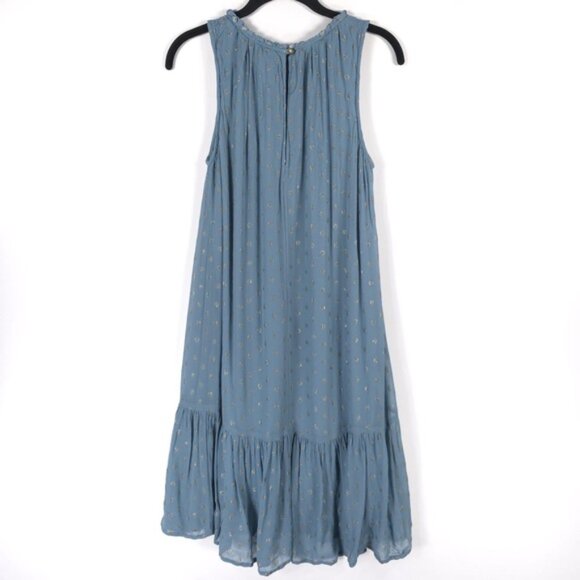 Anthropologie Natalie Flounced Tunic Dress Blue Polka Dot Sleeveless SMALL - Picture 6 of 15